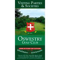 One of a series of flyers that use similar shades of different colours to unify the branding while maintaining a clear distinction between each flyer when viewed from a distance in a full display rack.