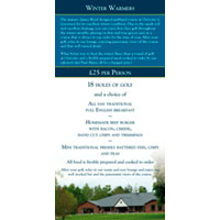 One of a series of flyers that use similar shades of different colours to unify the branding while maintaining a clear distinction between each flyer when viewed from a distance in a full display rack.